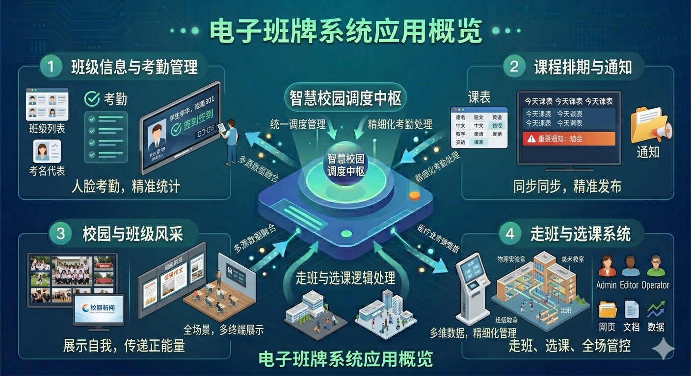 电子班牌系统界面示意